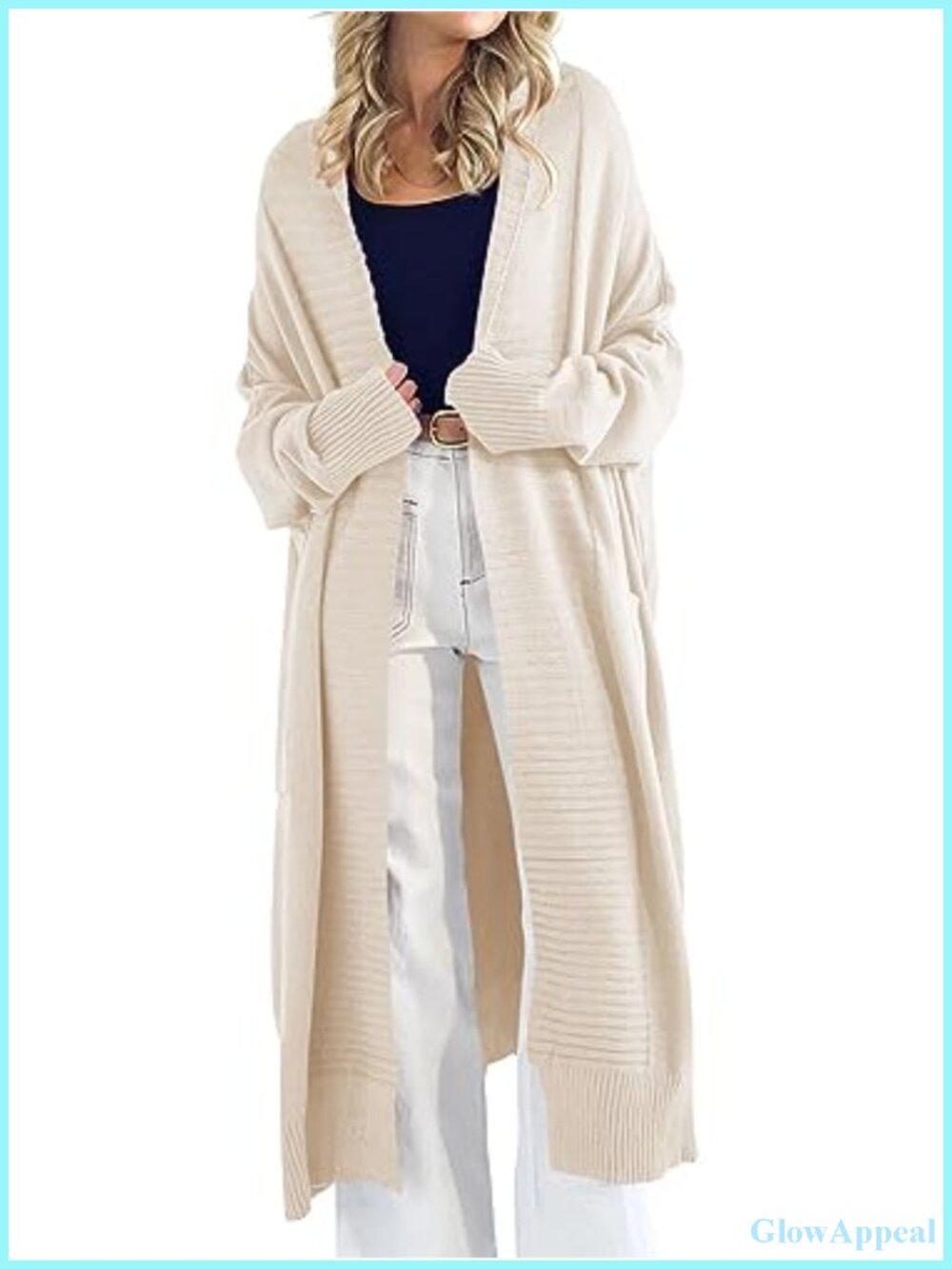 Women's Oversized Chunky Long Cardigan Sweater Coat, Open Front Knit Duster